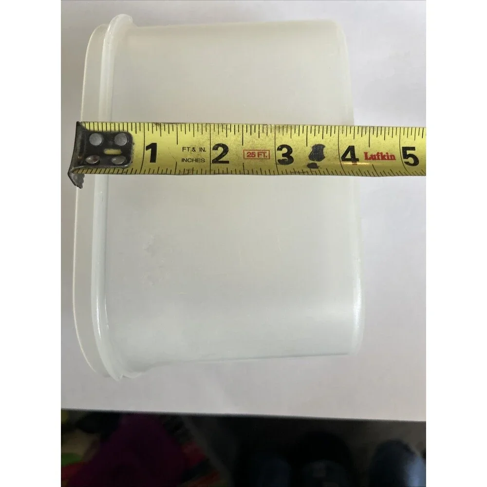 Vintage Tupperware Modular mate 4 3/4 Cup 1612-13 Clear Plastic 1616-20 Blue Lid